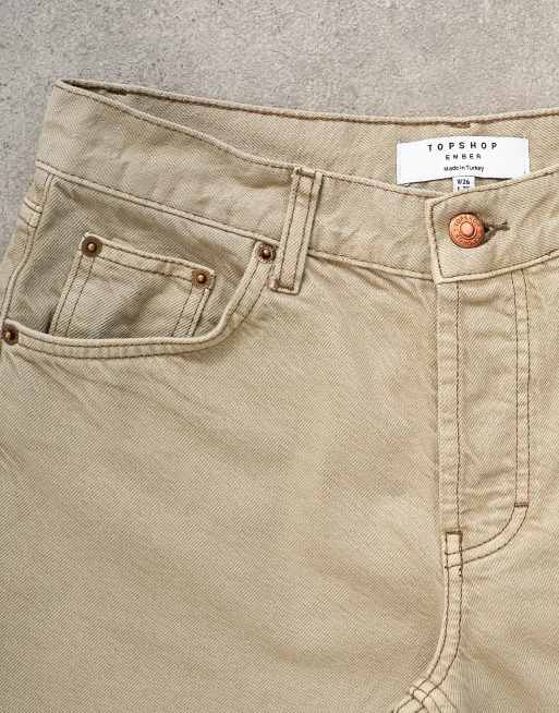 Topshop – Ember – Jeans in Beige mit geradem Schnitt und niedrigem Bund, 5 von 7