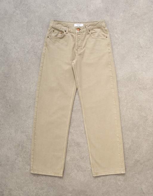 Topshop – Ember – Jeans in Beige mit geradem Schnitt und niedrigem Bund, 6 von 7