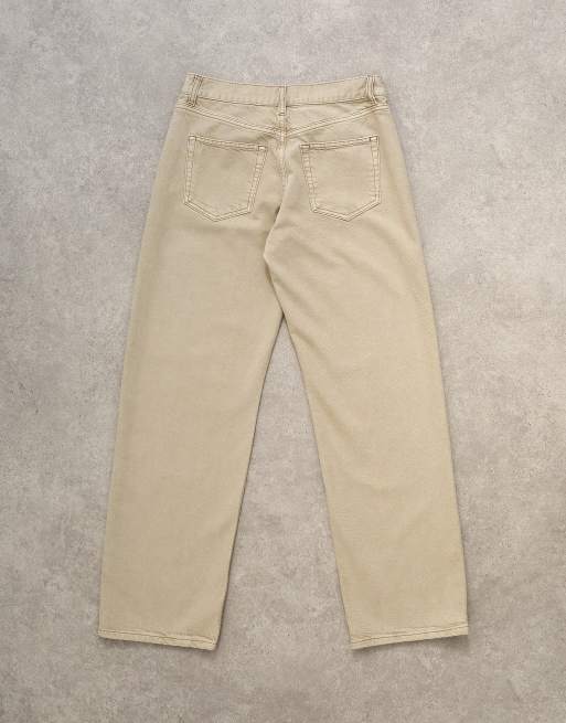Topshop – Ember – Jeans in Beige mit geradem Schnitt und niedrigem Bund, 7 von 7