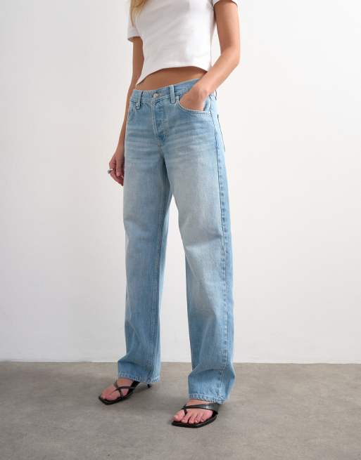 Topshop – Ember – Jeans in Bleach-Waschung mit niedrigem Bund und weitem Bein, 5 von 7