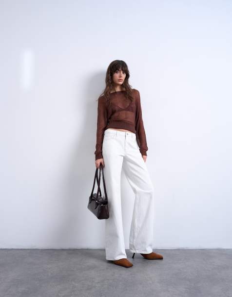 Topshop - Ember - Jeans met lage taille in botwit - view 1