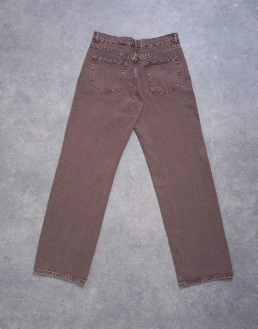 Topshop - Ember - Jeans met rechte pijpen en lage taille in bruin, 7 van 7