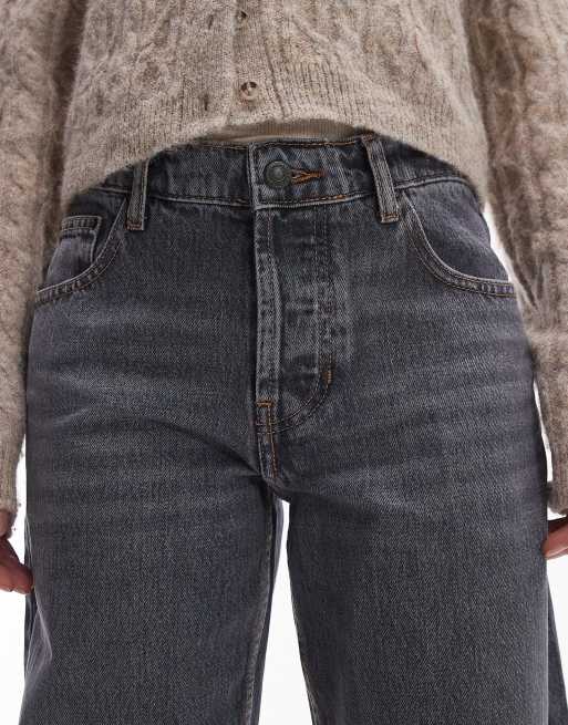 Topshop - Ember - Jeans met rechte pijpen en lage taille in grijs, 3 van 5