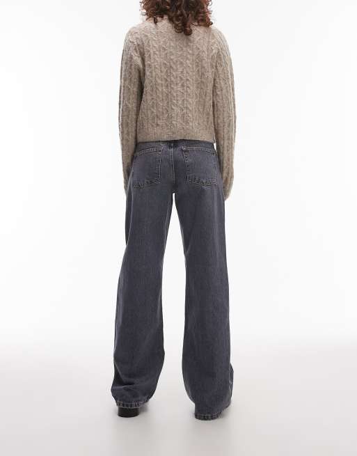 Topshop - Ember - Jeans met rechte pijpen en lage taille in grijs, 4 van 5
