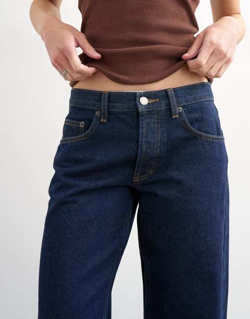 Topshop - Ember - Lavtaljede jeans med lige ben i indigoblå skyllet vask, 3 af 7