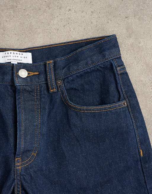Topshop - Ember - Lavtaljede jeans med lige ben i indigoblå skyllet vask, 6 af 7