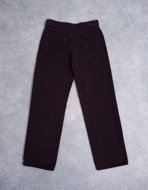 Topshop Ember low rise cord straight leg jeans in bitter chocolate, 7 of 7