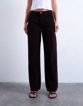 Topshop Ember low rise cord wide leg jeans in bitter chocolate