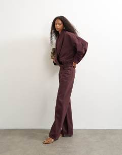 Ember low rise relaxed straight jean in aubergine