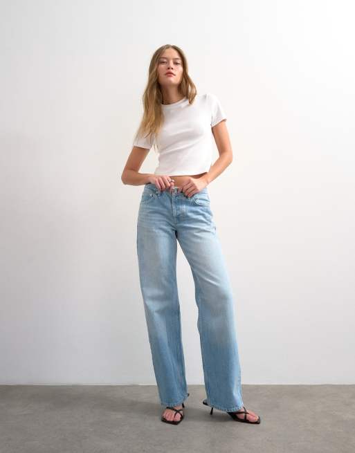 Topshop Ember low rise relaxed straight jeans in bleach, 4 of 7