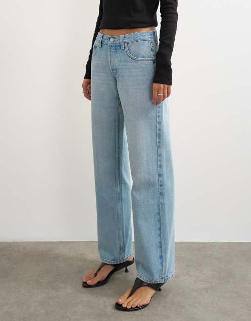 Topshop Ember low-rise relaxed straight leg jeans in bleach , 4 of 5
