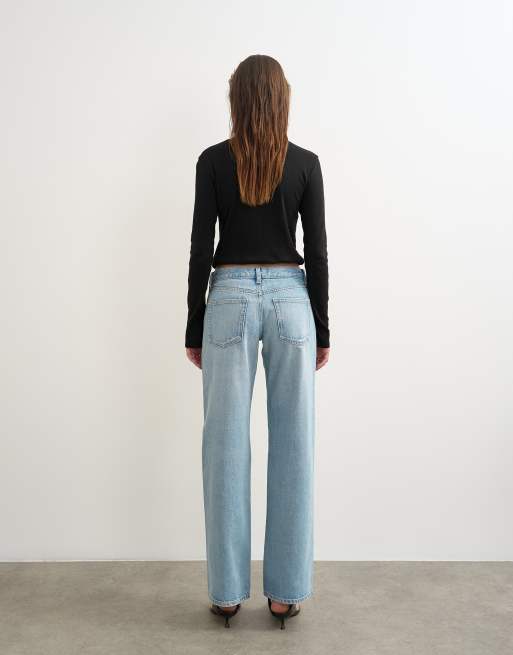 Topshop Ember low-rise relaxed straight leg jeans in bleach , 5 of 5