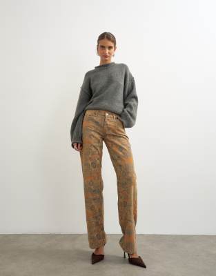 Topshop Ember Low Rise Straight Jean In Brown