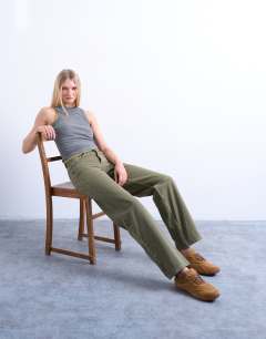 Ember low rise straight jean in khaki