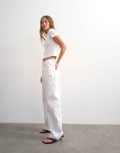 Ember low rise straight jean in white
