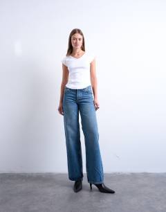 Ember low rise straight leg jean in vintage blue