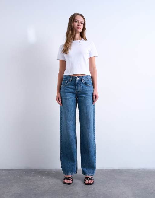 Topshop Ember low rise straight leg jean in vintage blue, 2 of 7