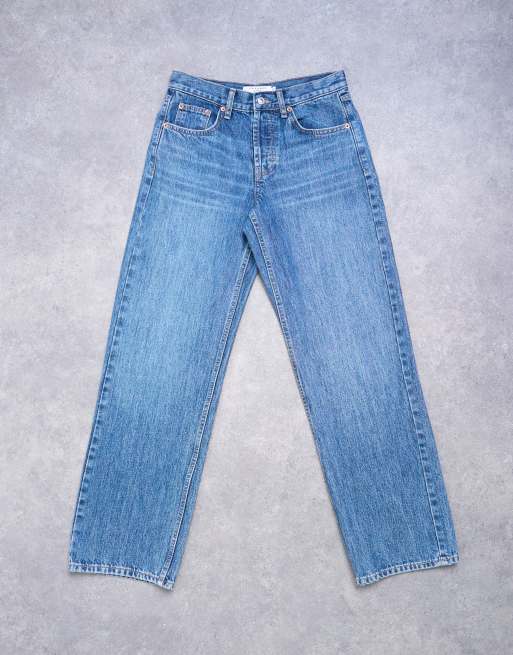 Topshop Ember low rise straight leg jean in vintage blue, 6 of 7