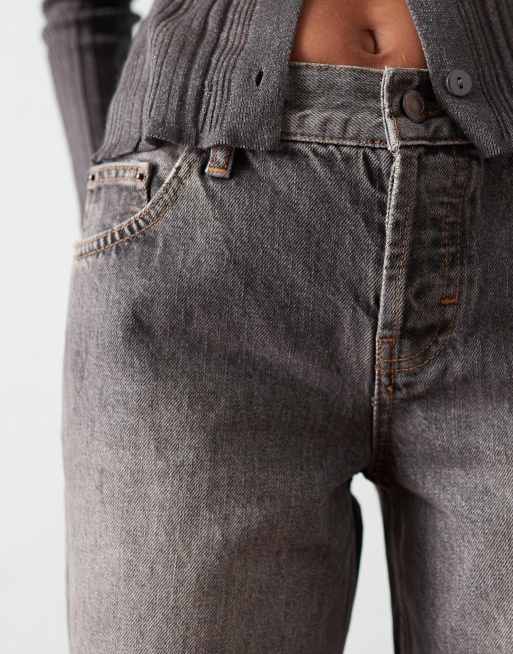 Topshop Ember low rise straight leg jean in vintage grey, 5 of 5