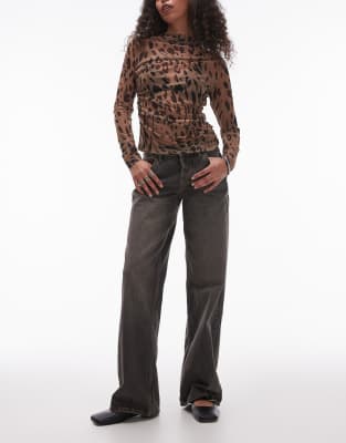 Topshop Topshop Ember low rise straight leg jean in vintage grey