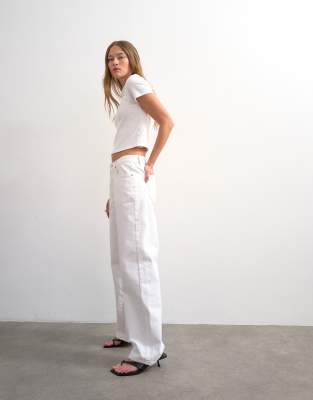 Topshop Ember Low Rise Straight Leg Jeans In White