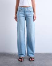Topshop Ember low rise wide leg jean in bleach