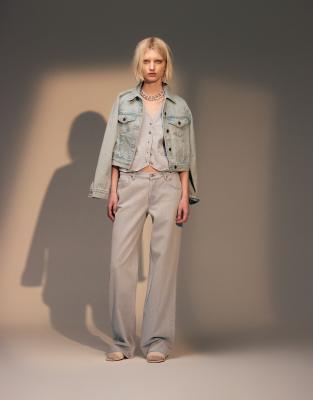 Topshop Topshop Ember low rise wide leg jean in ice blue