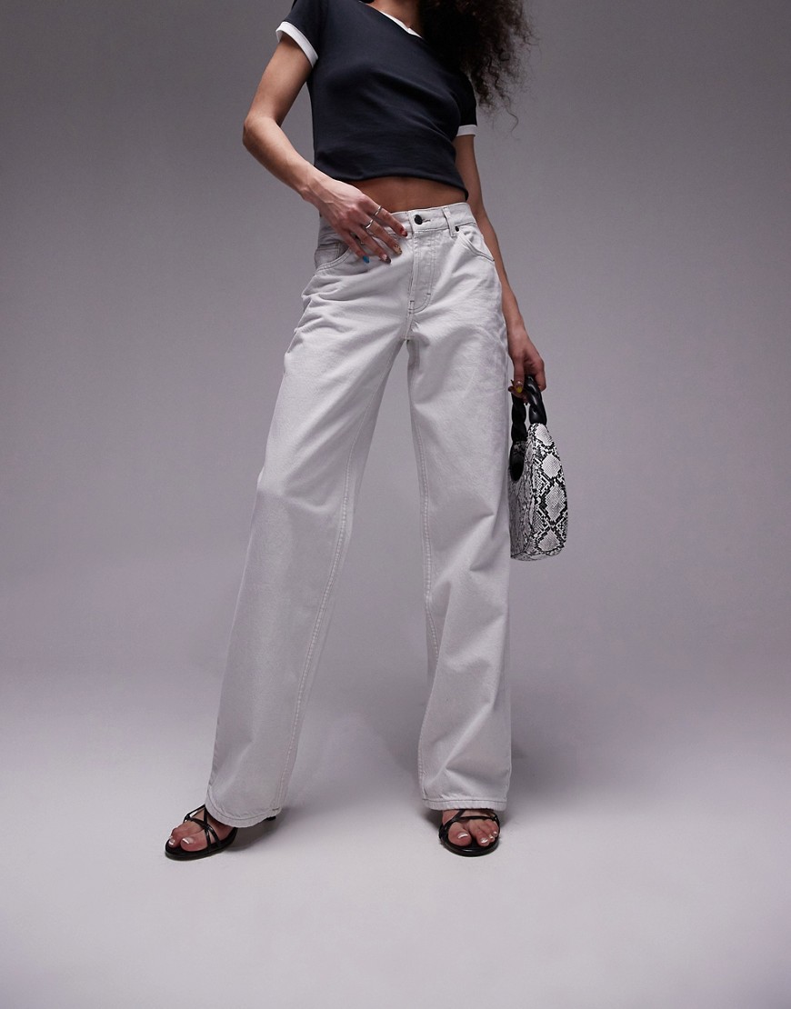 Ember low rise wide leg jeans in off white