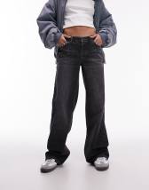 Only Tall Chris low rise wide leg jeans in mid blue