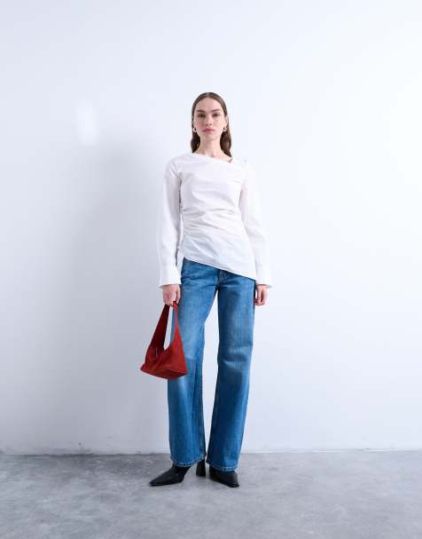 Topshop - Ember - Mellemblå lavtaljede jeans med lige ben - view 1