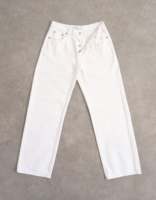 Topshop - Ember - Ruimvallende rechte jeans met lage taille in wit, 6 van 7