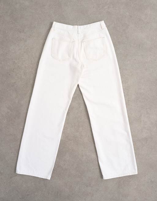 Topshop - Ember - Ruimvallende rechte jeans met lage taille in wit, 7 van 7