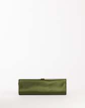 Topshop Ember small envelope satin clutch bag in green