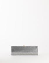 Topshop Ember small envelope satin clutch bag in silver diamante