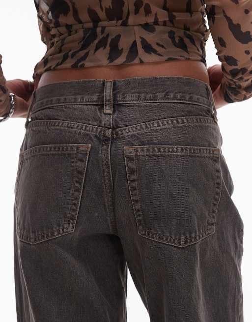 Topshop – Ember – Vintagegrå jeans med raka ben och låg midja, 4 av 5