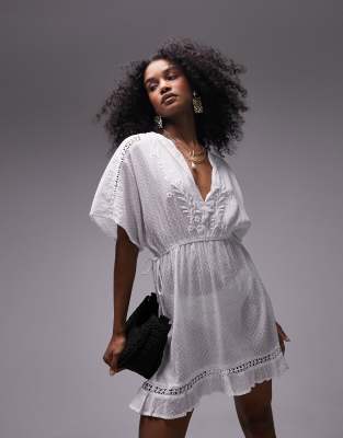 Topshop white hot sale embroidered dress