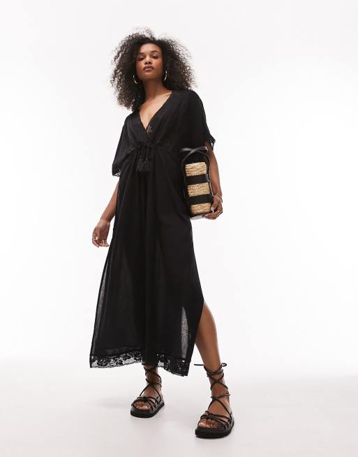 Black maxi beach cover clearance up