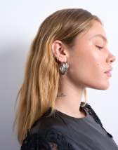 Topshop Emily chunky hoop earring in silver