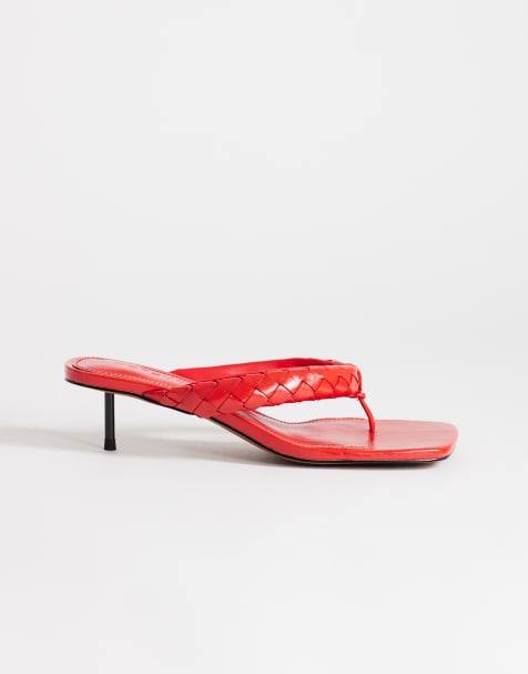 Topshop - Emily - Sandali infradito rossi con tacco medio a spillo - view 1