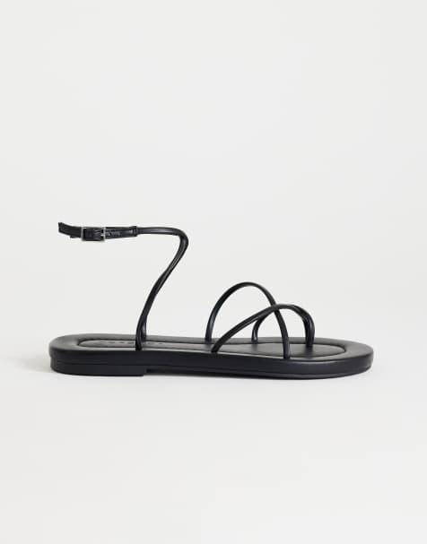 Topshop – Emma – Flache Riemchensandalen in Schwarz - view 1
