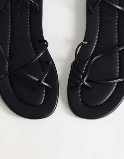 Topshop - Emma - Sandales plates à brides - Noir, 4 de 4