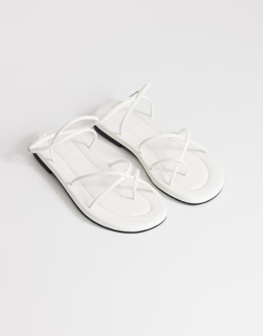 Topshop - Emma - Sandalias blancas planas con diseño de tiras, 2 de 4