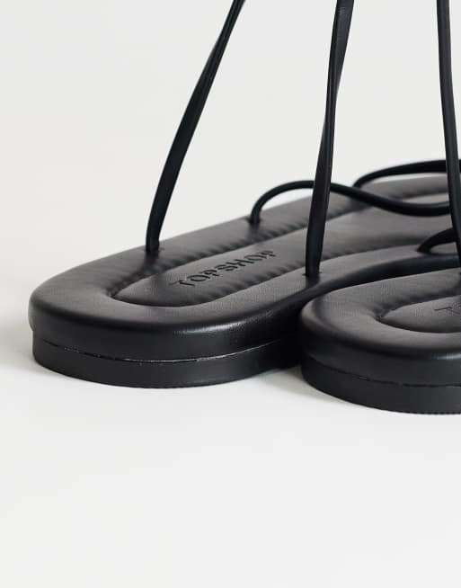 Topshop - Emma - Sorte flade sandaler med stropper, 3 af 4