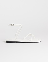 Topshop Emma strappy flat sandal in white