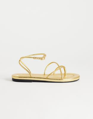 Topshop Emma Strappy Flat Sandals In Multi