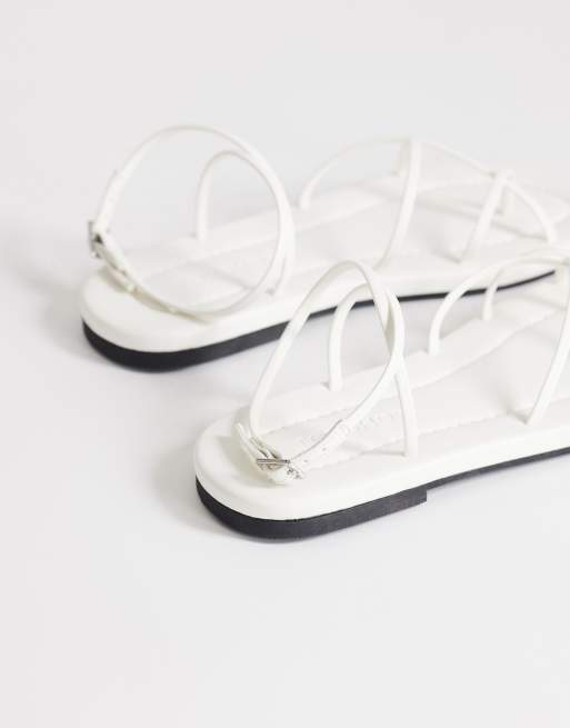 white flat dress sandals Satin Sandal with Pearls, Bridal Sandals, Wedding like lined chenille slippers with memory foam and indoor outdoor soles water shoes barefoot aqua socks quick White Midi White Flat Sandals
