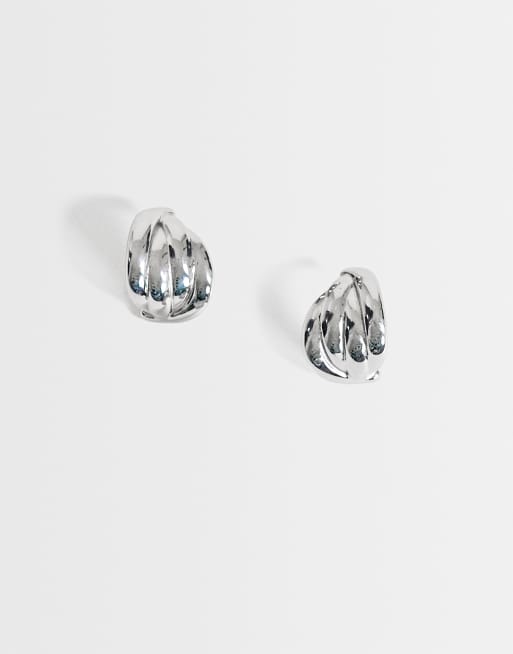 Topshop Emry orecchino a bottone in acciaio inox impermeabile color argento, 1 di 4
