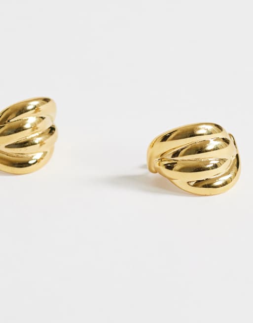 Topshop Emry vandtæt ørestik i rustfrit stål i guld, 3 af 4
