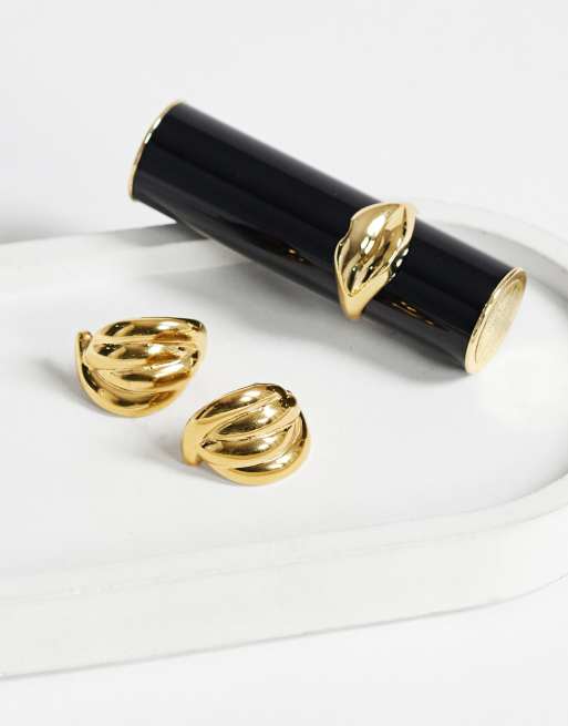 Topshop Emry vattentät örhänge i rostfritt stål med stift i guld, 2 av 4