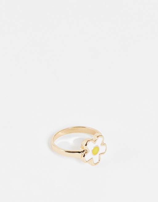 Enamel daisy deals ring